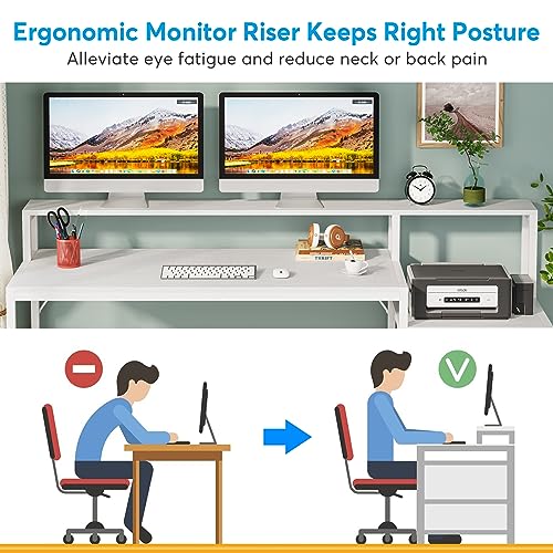 Tribesigns 63 Inch Computer Desk with File Drawer Cabinet F166