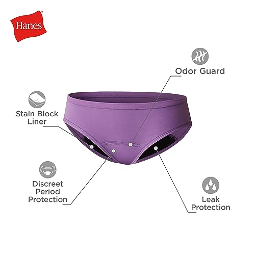 Hanes Girls' & Boys' Period Underwear Hipster Short, Multi-Pack Y24165