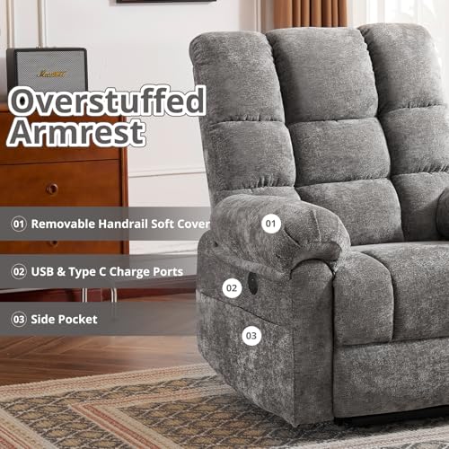 Oversized Power Lift Recliner Chair for Elderly with Massage and Heat T36815