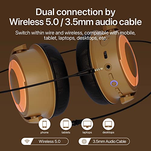YOWU Cat Ear Headphones 4GS Wireless Bluetooth Noise Cancelling Headset with Mic Q849