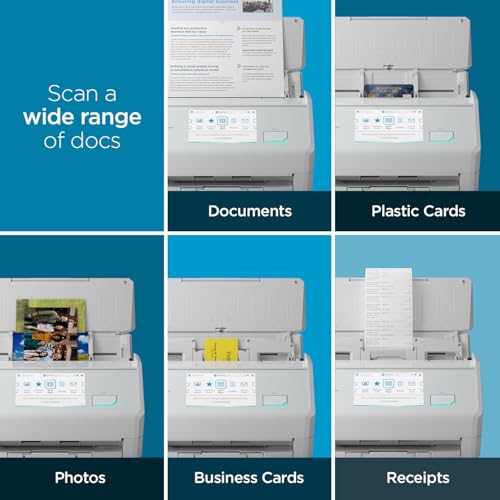 ScanSnap iX2500 Wireless and USB Document Scanner with Touchscreen, 100 Page ADF, White P500137