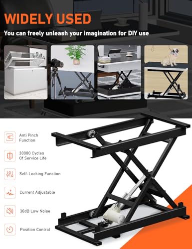 DIHOOL Electric Scissor Lift Table 350Lbs, Height Adjustable Platform W70013