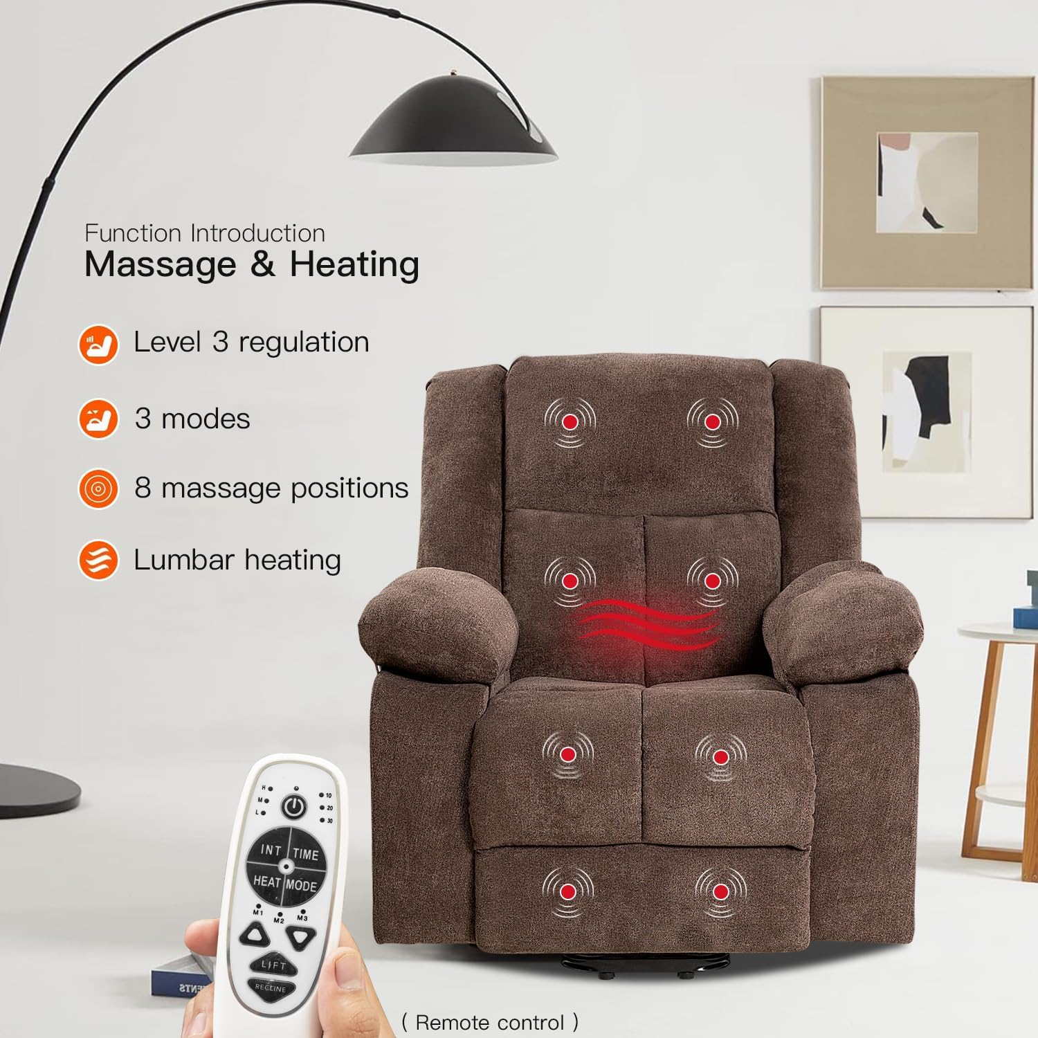 PayLessHere Electric Power Lift Recliner Chair with Massage and Heat for Elderly J247329