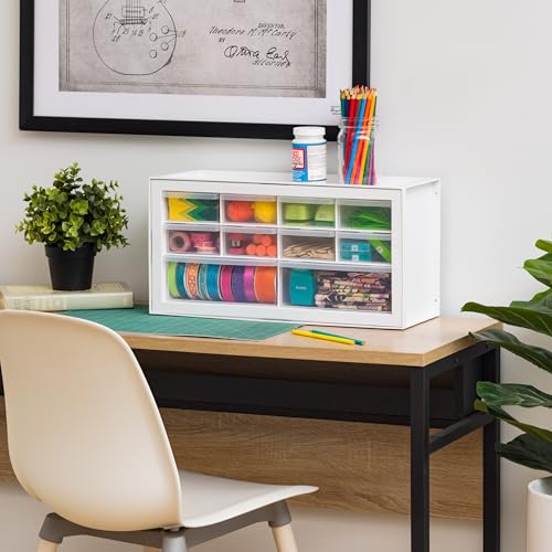 IRIS USA Plastic Drawer Storage Organizer, 24-Drawer Cabinet, White L6685