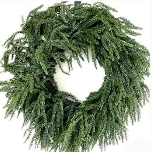 Soft Touch Green Norfolk Pine Christmas Wreath for Front Door E810109