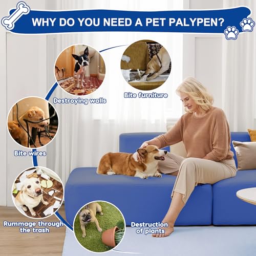 42x42x25.6 Inches Puppy Playpen with Gate for Small Dogs Indoor & Outdoor G192