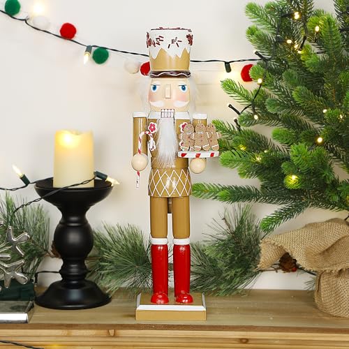 Joliyoou Christmas Nutcracker Figures 14 Inch Wooden Santa in Hawaii Decor C87534