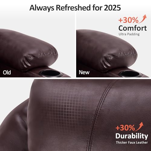 MCombo Power Lift Recliner Chair for Elderly with Heat and Massage, Faux Leather, Black V60394