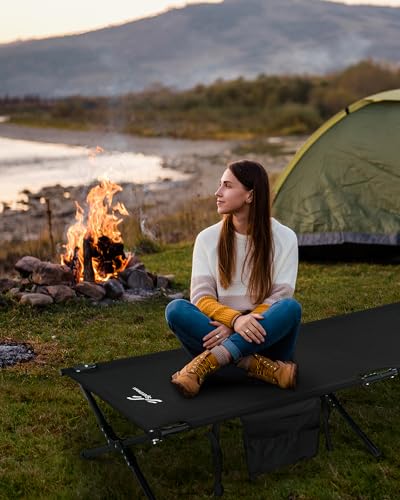 Sportneer Camping Cot, Portable Military Cot for Adults, Heavy Duty Folding Bed, Supports 330 Lbs F424597