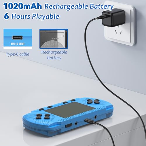 Handheld Game Console for Kids, Portable, Preloaded 258 Games J862