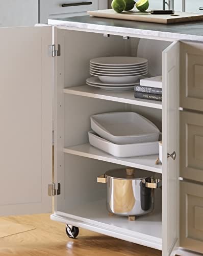 homestyles Mobile Kitchen Island Cart with Stainless Steel Top, Sage Green J6213