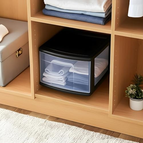 HOMZ 2-Pack 1-Drawer Storage Cart, Clear Plastic, White Frame Y898