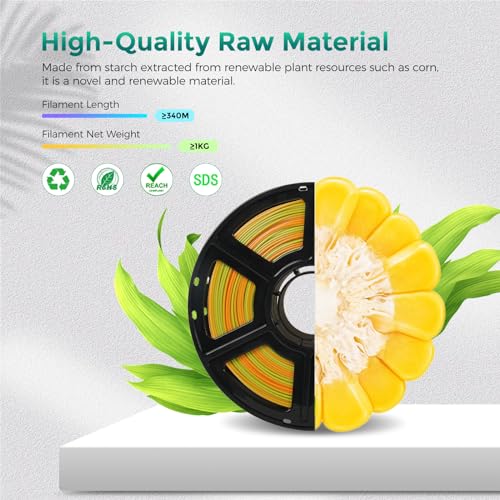 FLASHFORGE PLA Filament 1.75mm Burnt Titanium, Color Changeable 3D Printer Filament 1kg T433110