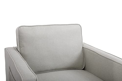 HomVent Swivel Accent Chair, Teddy Fabric Club Chair with Metal Base G3935