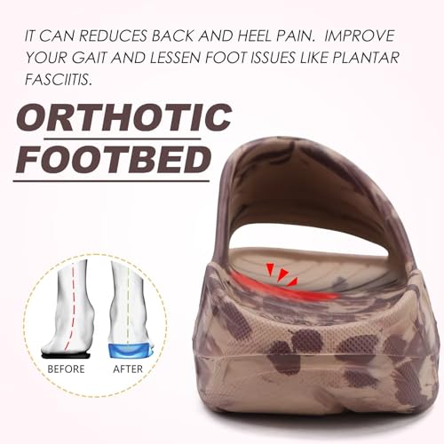 KuaiLu Men's Recovery Sandals Orthotic Cushion Open Toe Sport Slides D332788