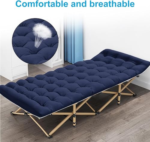 Camping Cot with Mattress, Portable Folding Bed with Carry Bag for Adults C4766