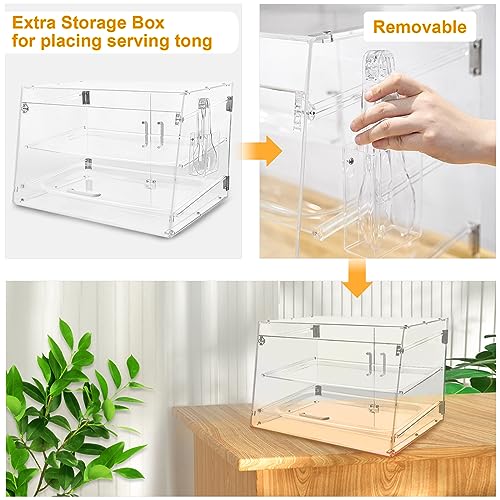 3 Tray Acrylic Countertop Bakery Display Case with Serving Tong F6806