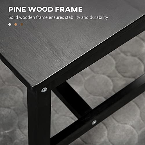 HOMCOM Modern Farmhouse Dining Chairs Set of 2, Wooden Cross Back, Black R739
