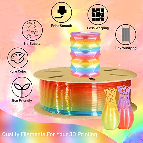 MIKA3D Bicolor Silk PLA 3D Printer Filament Bundle, 1.75mm, 6 Spools V5573