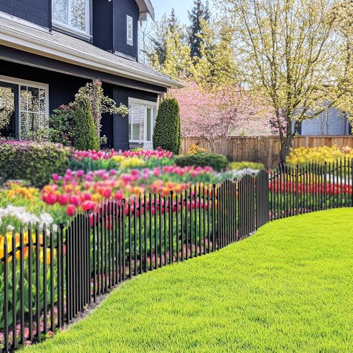 8 Panels Tall No Dig Garden Fence 40in H x 18ft L Rustproof Metal Barrier H7450