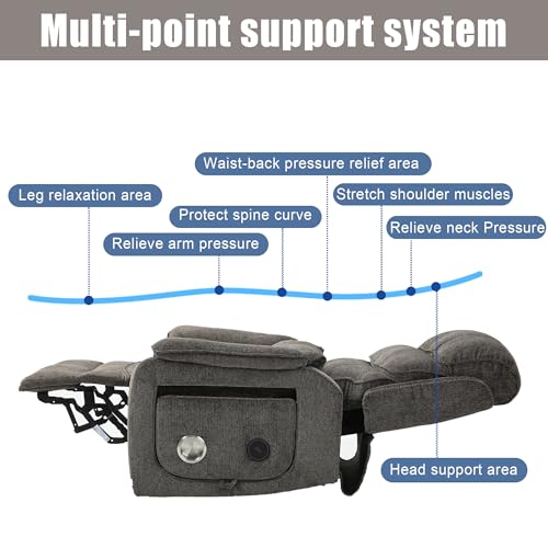 Power Lift Chair Recliner with Massage and Heat for Adults, Dual Motor H2507