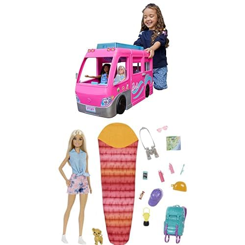 Barbie Camper Playset with 60 Doll-Sized Accessories T7686