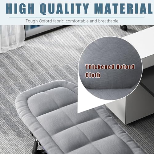 Foldable Camping Cot for Adults with Pillow, Portable Folding Bed, Heavy Duty, Grey K475115