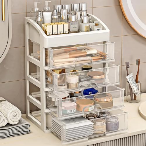 Desk Organizer with 5 Drawers, Plastic Storage Box for Office Supplies G663489