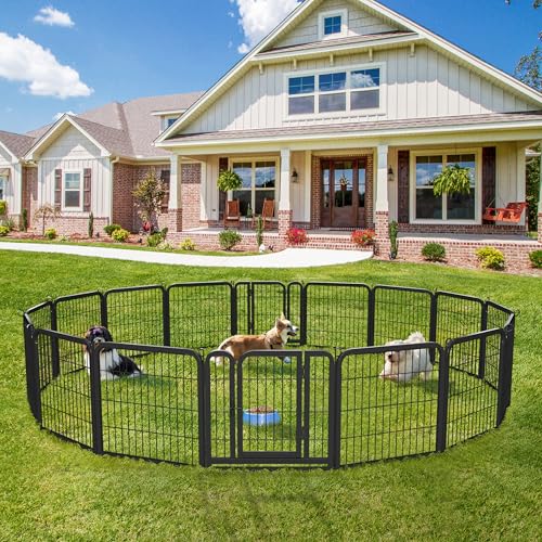 Yaheetech Dog Playpen Outdoor 40 Inch 8 Panels Metal Pet Fence I4784