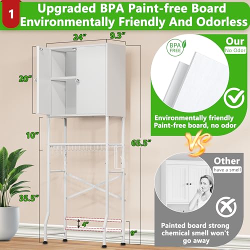 Over The Toilet Storage Cabinet 2-Door White J232223