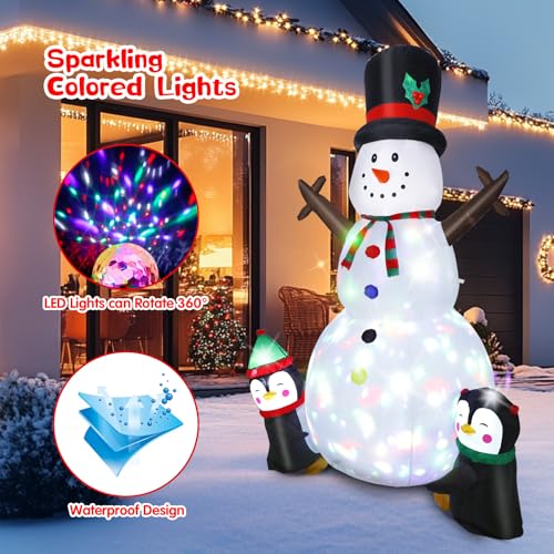 Dawdix 15FT Inflatable Snowman with LED Lights for Yard Christmas Decor Z472