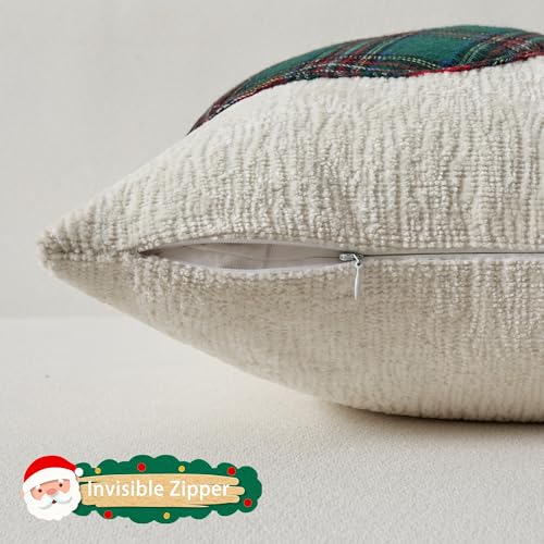 UGASA Star Christmas Decorative Pillow Covers 18x18 Inch Set of 2 Dark Green Q9265