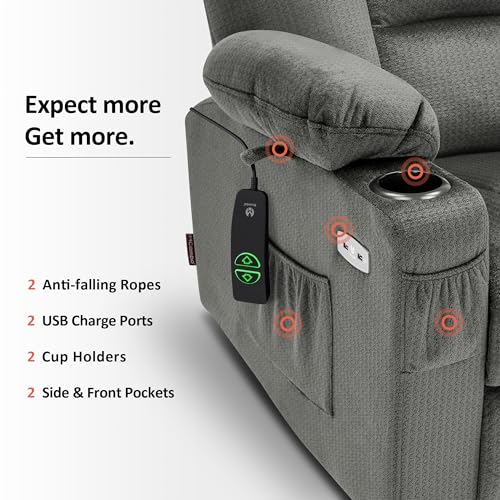 MCombo Small Power Lift Recliner Chair with Massage and Heat, Brown N356790