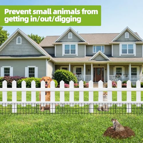 30 Panels No Dig Metal Garden Fence, 13in x 30ft Rustproof Animal Barrier F74072