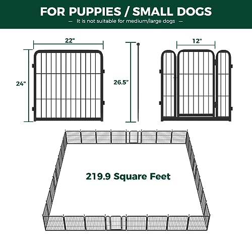 FXW Rollick Dog Playpen 32 Inch 16 Panels for Small and Medium Dogs E405995