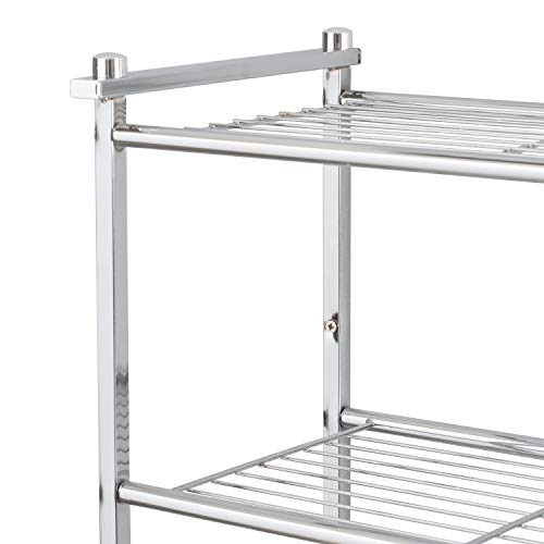 Chrome 2 Tier Wall Mount Bathroom Rack with Towel Bars Y98049