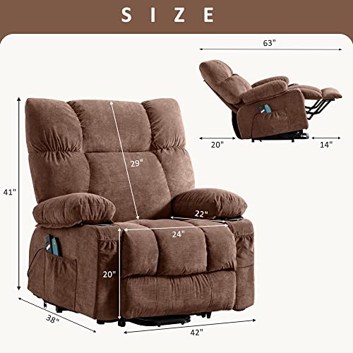 Power Lift Recliner Chair for Elderly with Massage and USB Charge Port, Grey I257243