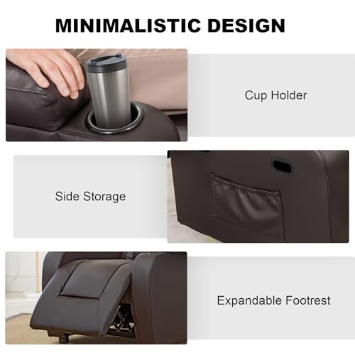 COMHOMA Power Lift Recliner Chair for Elderly Adults with Massage & Heat, Brown J661097