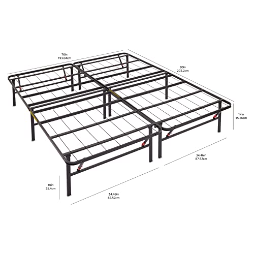 Amazon Basics Foldable Metal Bed Frame with Storage, Full Size, Black A770