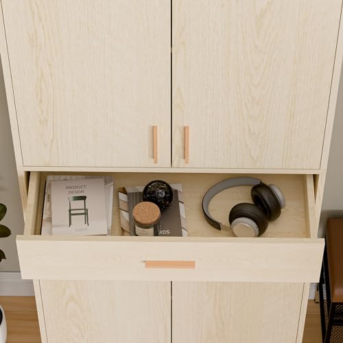 Cozy Castle Kitchen Pantry Storage Cabinet 71" Tall 4 Doors Oak U2244