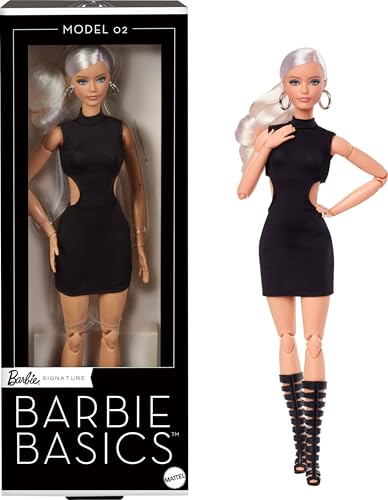 Barbie Basics Model 04 Collector Doll with Red Curly Hair and Black Mini Dress O916