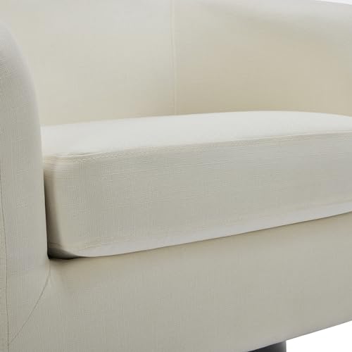 UIXE 360° Swivel Barrel Accent Chair Upholstered Armchair, Flax Khaki F754865
