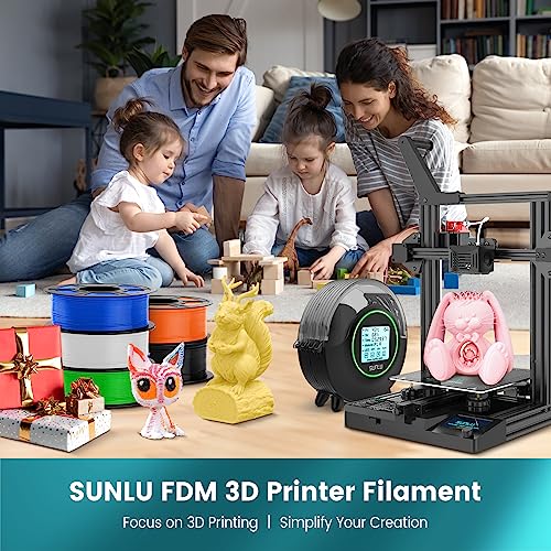 SUNLU 4kg PLA 3D Printer Filament Bundle, 1.75mm, 4 Black Spools V387
