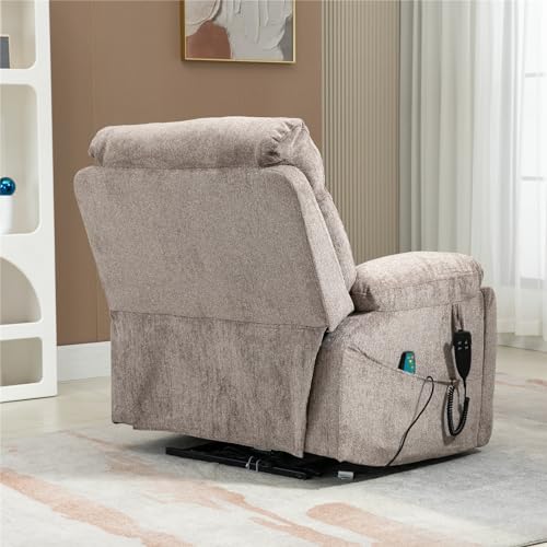 Lift Chair Recliner with Massage and Heat, Heavy Duty for Seniors, Brown V12888