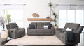 Abbyson Living Margaret 3PC Fabric Manual Reclining Sofa Collection, Charcoal Living Room Set