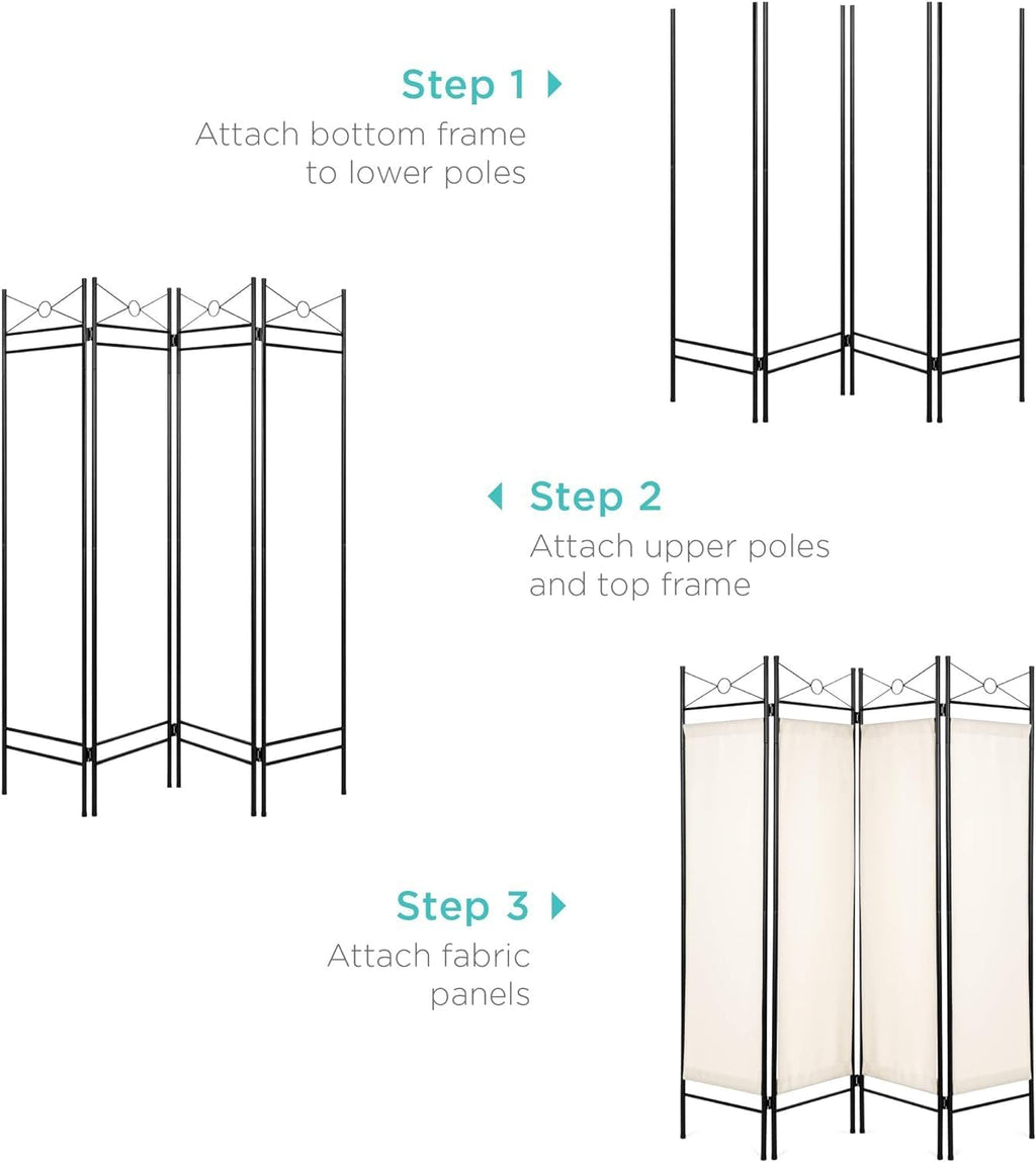 Elegant 4-Panel Screen Room Divider Portable Privacy Partition Z1273