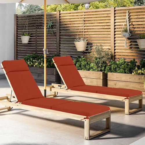 Chaise Lounge Cushion 72x21x3 Inch Set of 2 Outdoor Patio Cream B783089