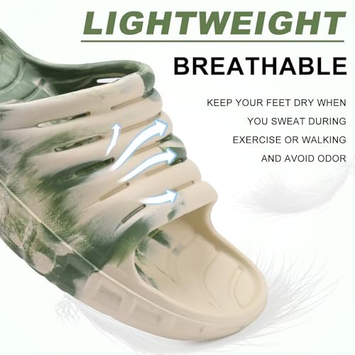 KuaiLu Men's Recovery Sandals Orthotic Cushion Open Toe Sport Slides D332788