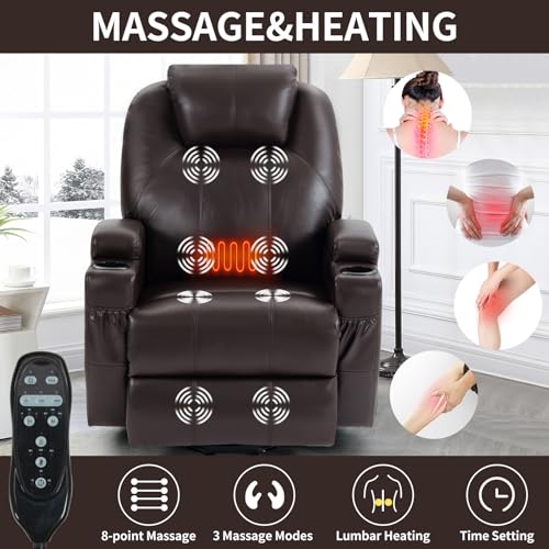 Power Lift Recliner Chair for Elderly with Heat and Massage, Black S324855