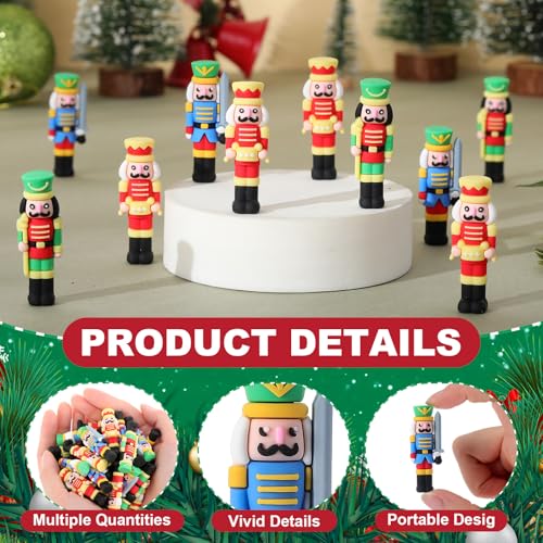 Chunful 60 Pcs Mini Christmas Nutcracker Soldier Figurines for Tree Tabletop Decor L8324